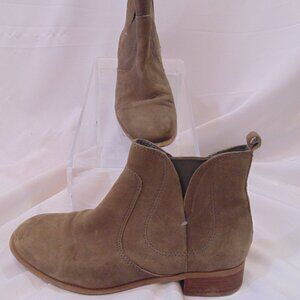 Women's NINE WEST Jupiter Gray/Tan Leather Pull-on Ankle Booties 9M